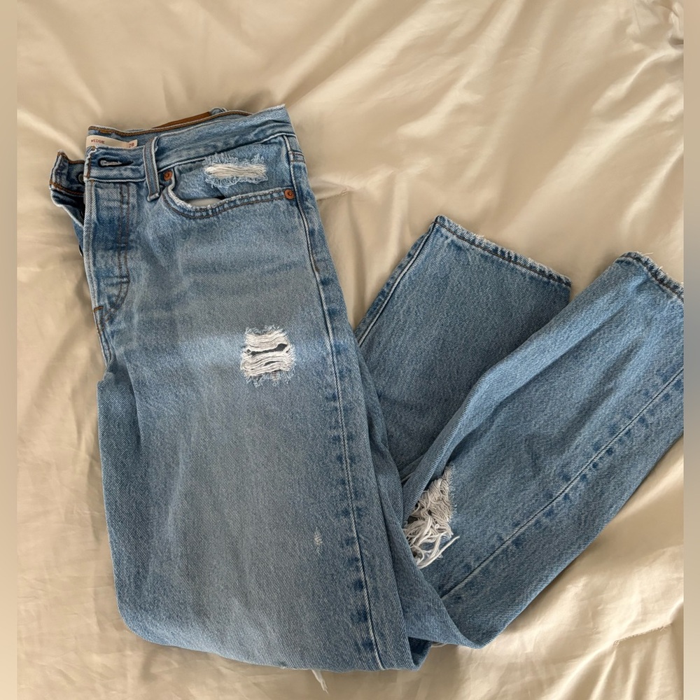 Levi's Light Blue Distressed Wedgie Women Jeans